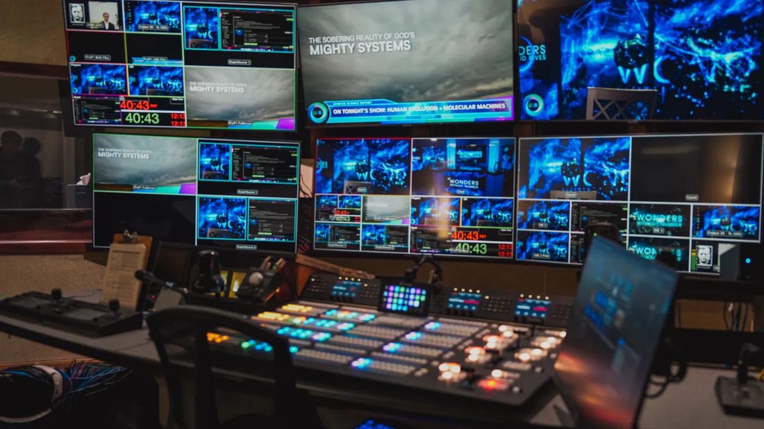 Inside the broadcast control room